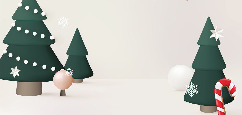 Dessin de sapins dans un sol enneigé