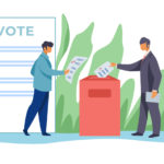 illustration de deux personnes en train de voter